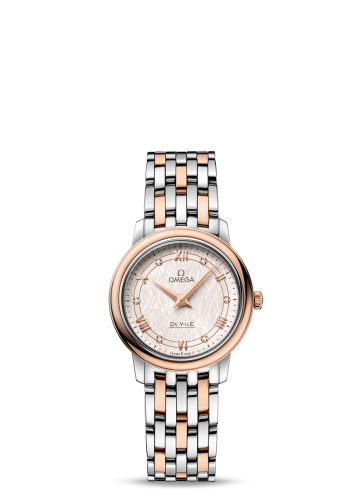 Omega De Ville Prestige Quartz 27.4 Stainless Steel / Red Gold / Vintage Silver Silk / Bracelet